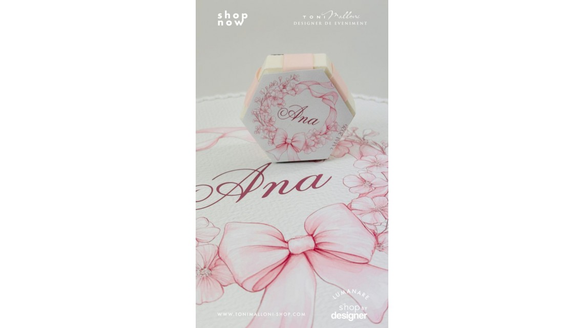 Trusou de Botez Bow Fairy Garden Personalizat pentru Fetițe 6